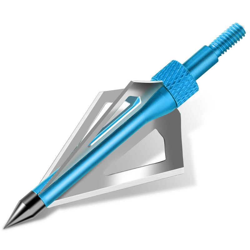 12Pcs Archery Hunting Broadheads 3 Fixed Blades Arrow Tips Point 100/125Grain Arrowheads