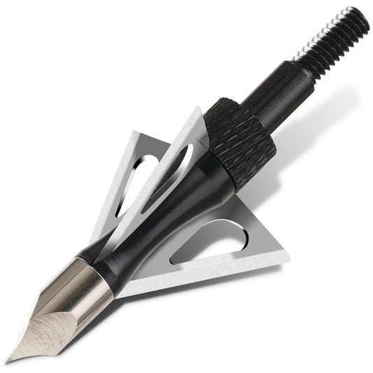 Bowstar 12Pcs Broadheads 100 Grain 3 Blade Broad Screw-in Arrow Heads Tips