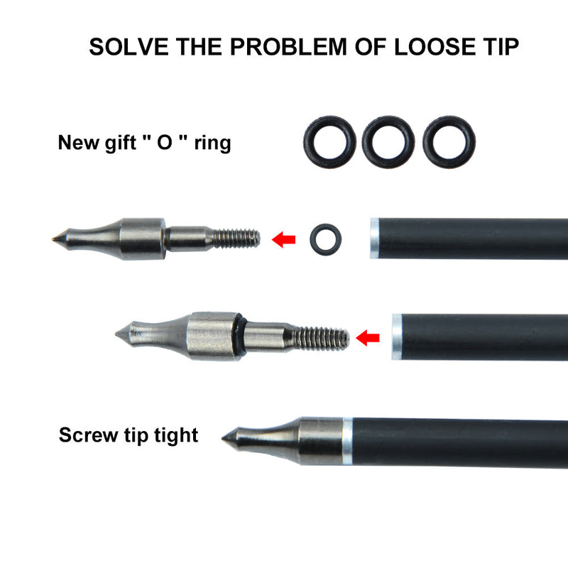 12pcs Archery 30" Carbon Arrows Spine 500 ID 6.2mm Hunting Practice Arrows for Recurve Compound Bow