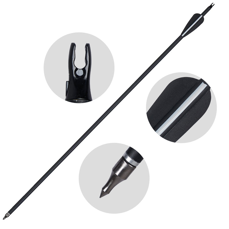 Archery 60" Laminated Takedown Recurve Bow and Arrows Kit LH Hunting Bow with 12pcs Carbon Arrows 30-50lbs