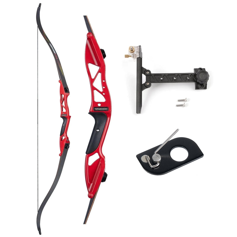 Archery 56" Beginners Competition Bow Right Handed Takedown Recurve Bow with Bow Sight Arrow Rest