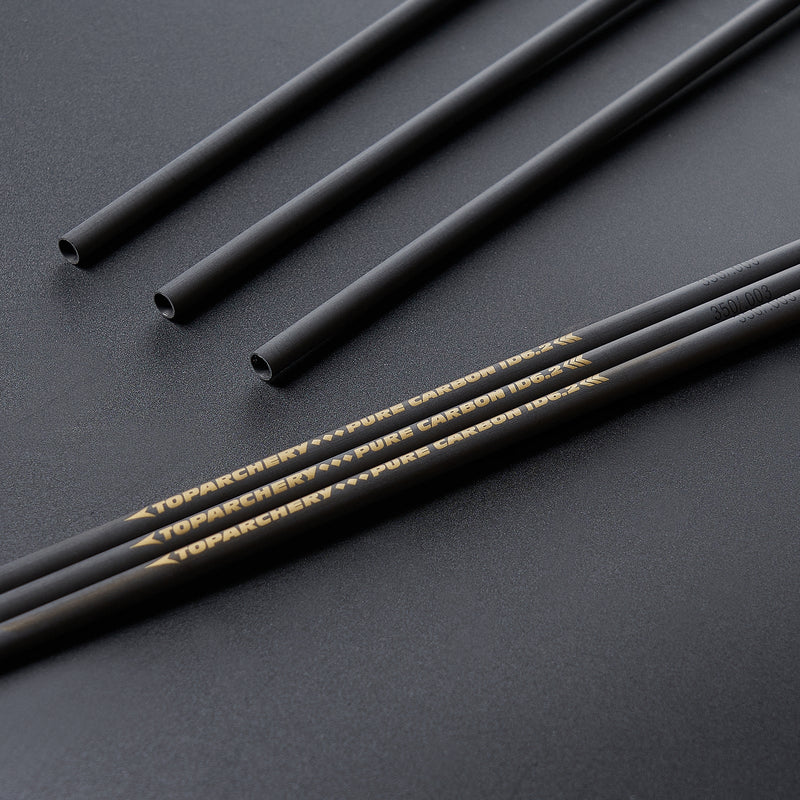 12pcs Archery 33" Pure Carbon Arrow Shafts Straightness 0.003 Spine 300-600 For Recurve Compound Bow