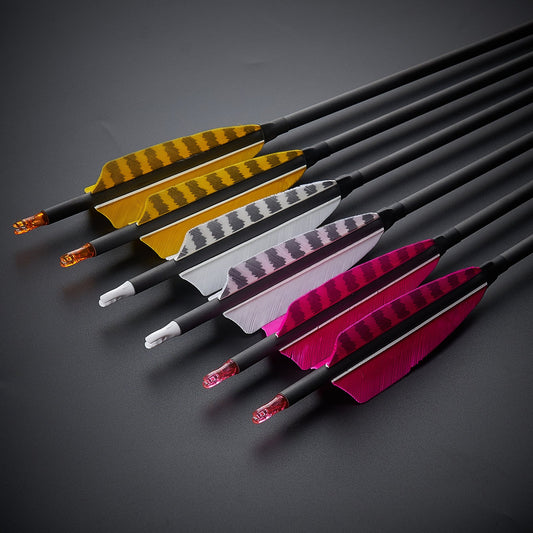 12pcs 32" Archery Turkey Feather Fletched Pure Carbon Arrows Spine 400 For Target Practice Shooting