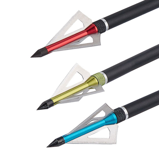 12Pcs Archery Hunting Broadheads 3 Fixed Blades Arrow Tips Point 100/125Grain Arrowheads