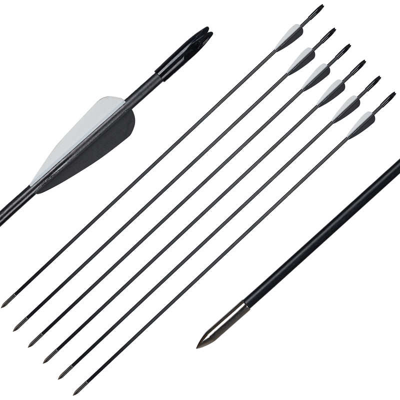 12pcs Archery 31.5" Fiberglass Arrows Spine 800 Beginner Shooting Target Practice Arrows