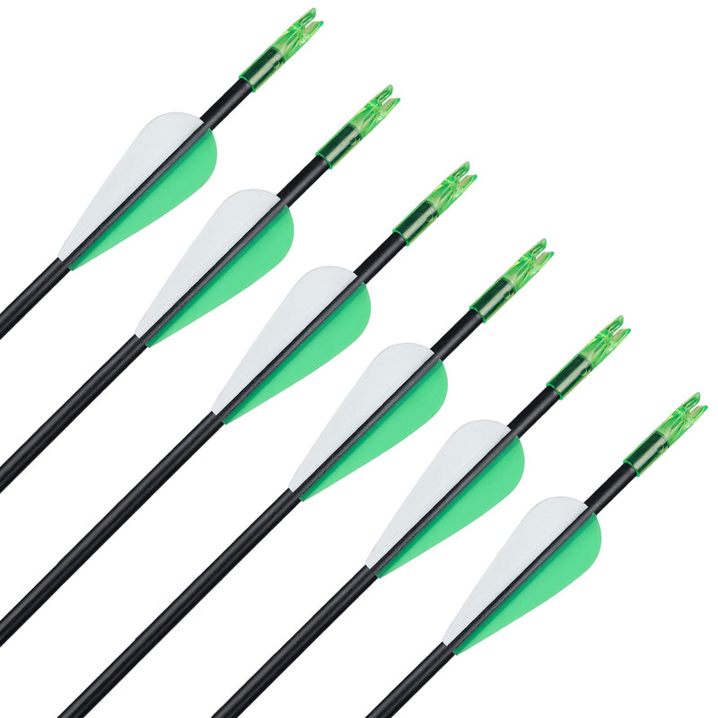 12pcs Archery 31.5" Fiberglass Arrows Spine 800 Beginner Shooting Target Practice Arrows