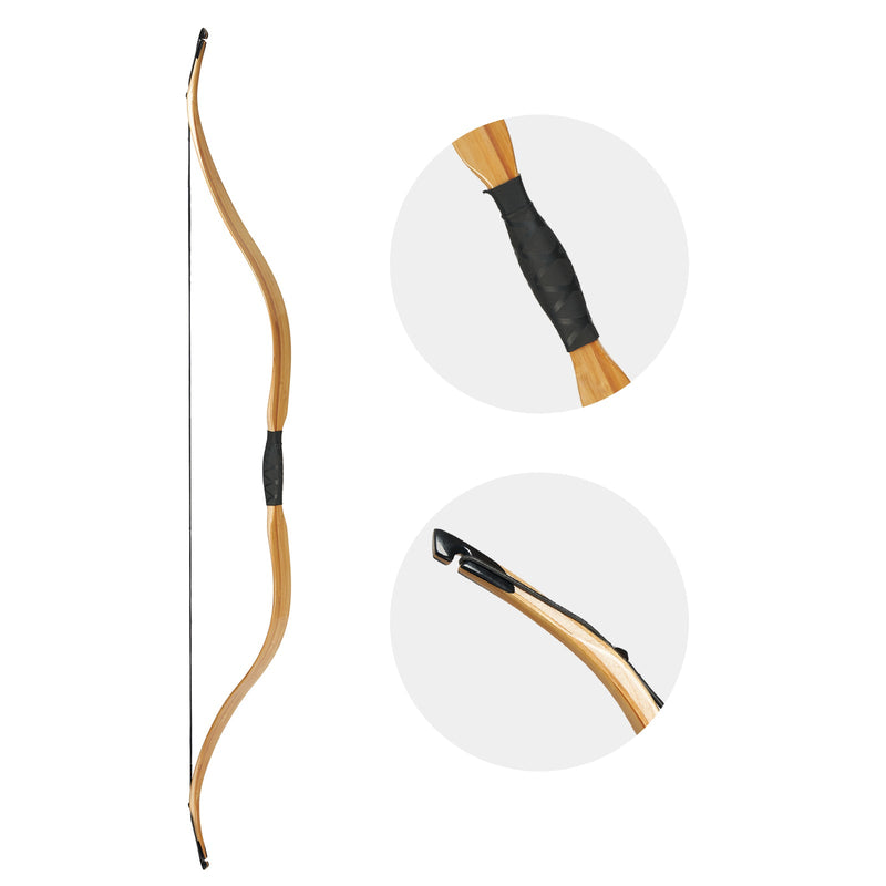 52 Inch Archery Traditional Recurve Bow Wood Laminated Hunting Bow 20-50lbs