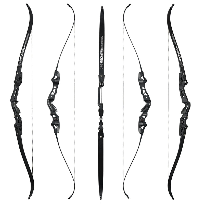 Archery 62" ILF Recurve Bow 25-60lbs Right Hand Hunting Bow Aluminum Alloy Riser