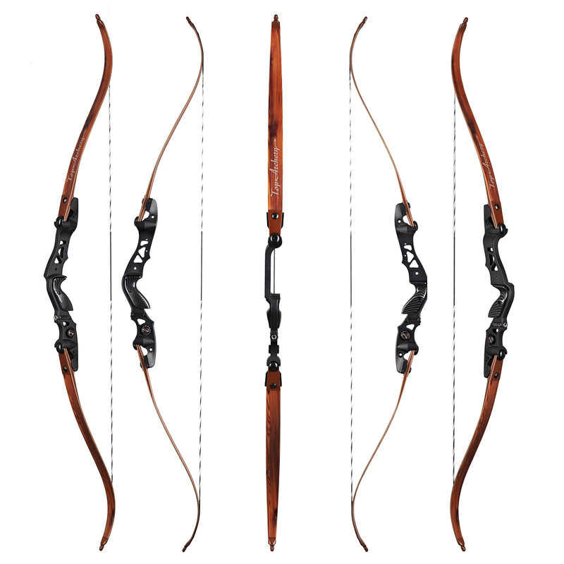 62 Archery ILF Recurve Hunting Bow RH With Carbon Sheet Wood Bamboo L 62 archery ilf recurve hunting bow rh with carbon sheet wood bamboo l