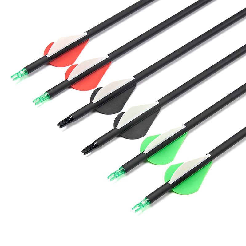 Bowstar 28" Fletched Carbon Arrows Spine 500 for Compound Recurve Bow 12pcs