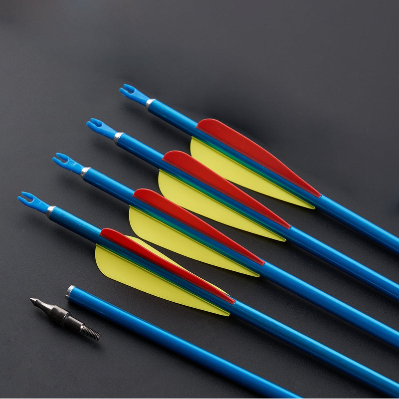 6pcs 31 Inch Aluminium Arrows Archery Hunting Targeting Practice Arrows for Compound Recurve Bow