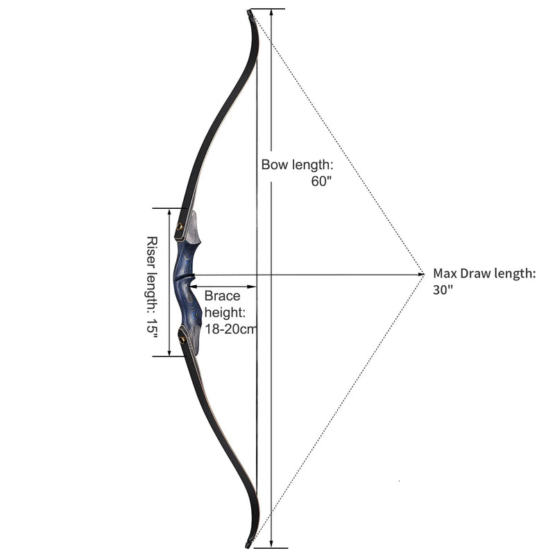 60 Inch Archery Takedown Recurve Bow Hunting Bow 3050lbs TopArchery