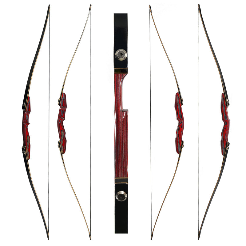 64 Inch Archery Traditional Wood Longbow Takedown Recurve Laminated Bo