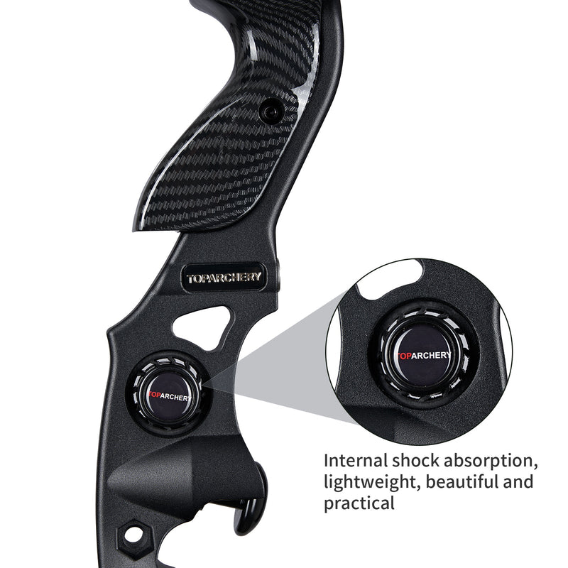 62" Archery ILF Recurve Hunting Bow RH with Carbon Sheet Wood Bamboo Laminated Limbs 25-60lbs