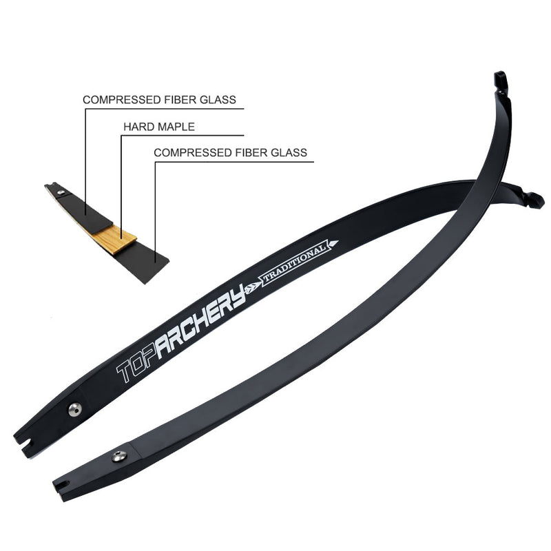 Archery ILF Recurve Bow Limbs 25-60lbs ILF Take Down Bow Limbs Target Shooting Accessory