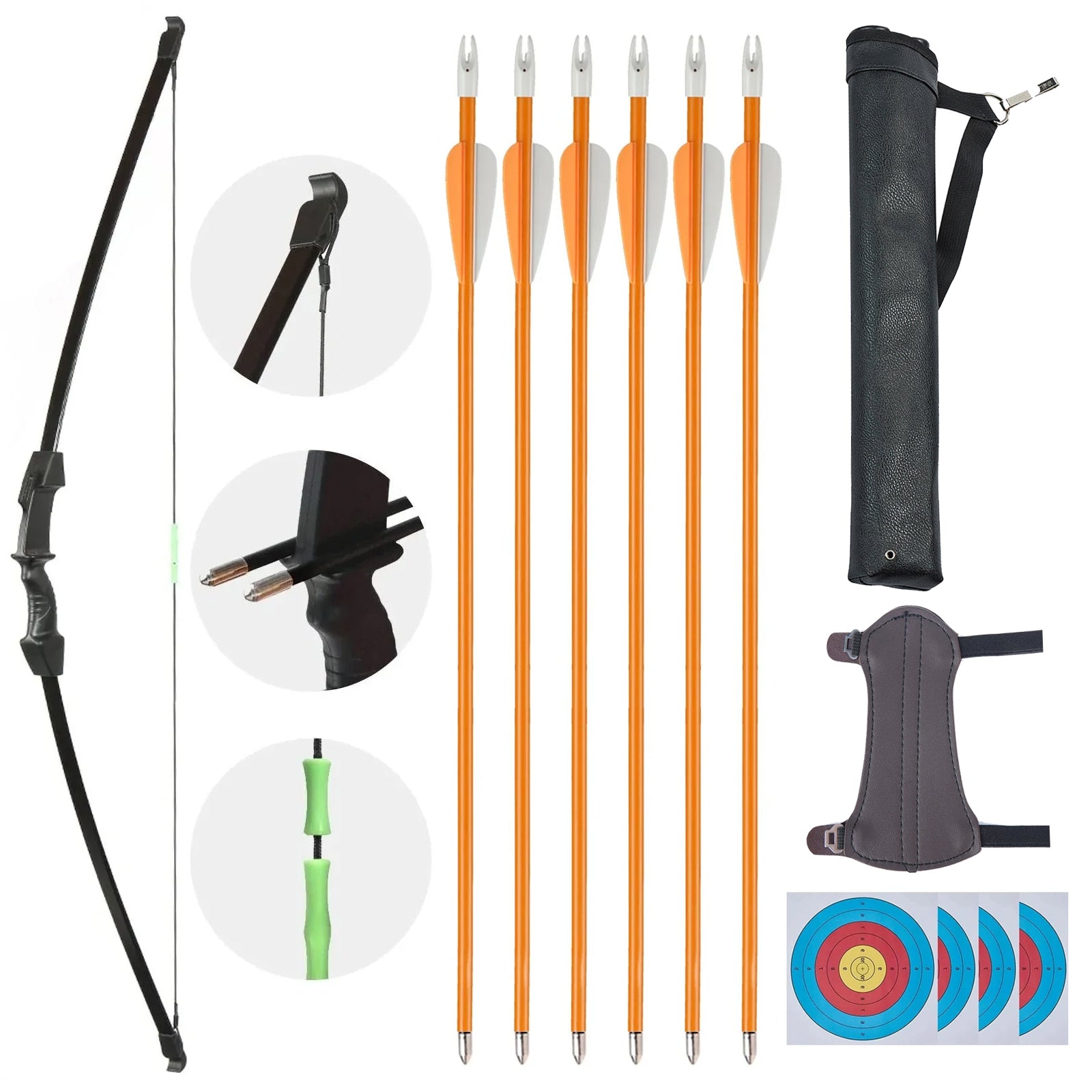 Archery Youth Recurve Bow Set Kids Takedown Bow Arrow with Arrow Quive