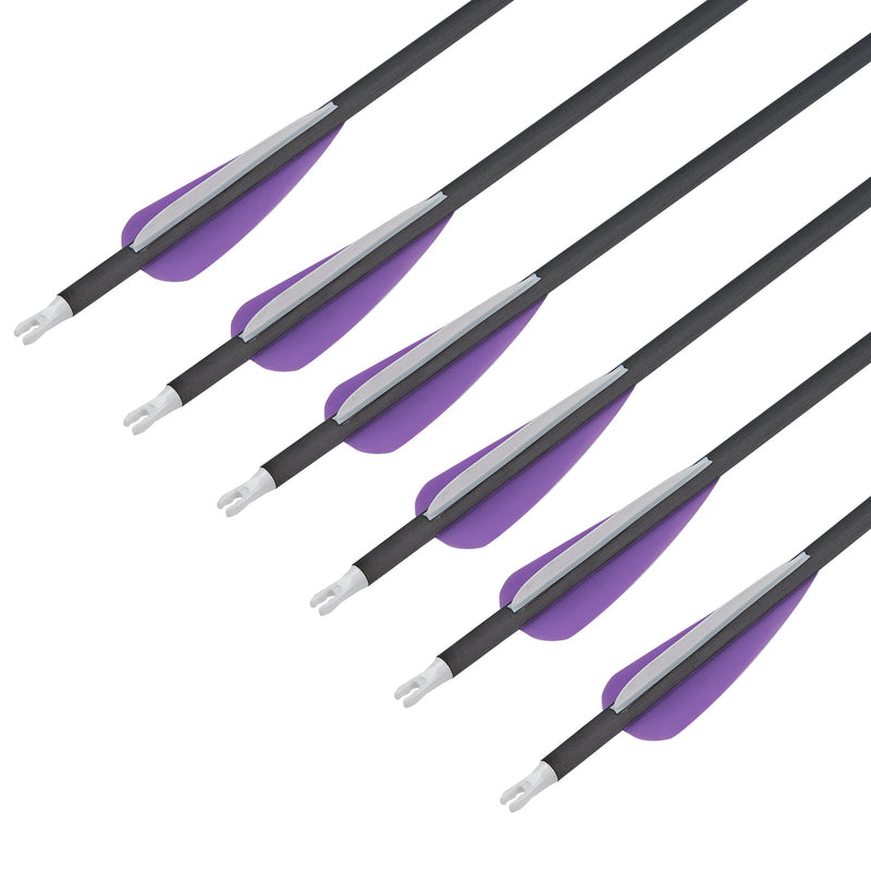 12pcs Archery 32" Carbon Arrows Spine 350 Practice Hunting Arrows for Recurve Compound Bow