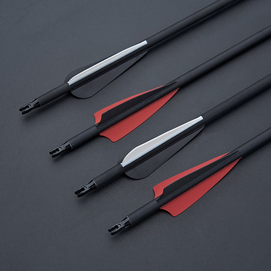 12pcs Archery 30" Carbon Arrows Spine 500 ID 6.2mm Hunting Practice Arrows for Recurve Compound Bow