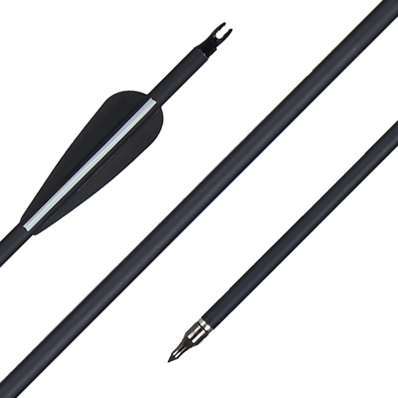 12pcs Archery 30" Carbon Arrows Spine 500 ID 6.2mm Hunting Practice Arrows for Recurve Compound Bow