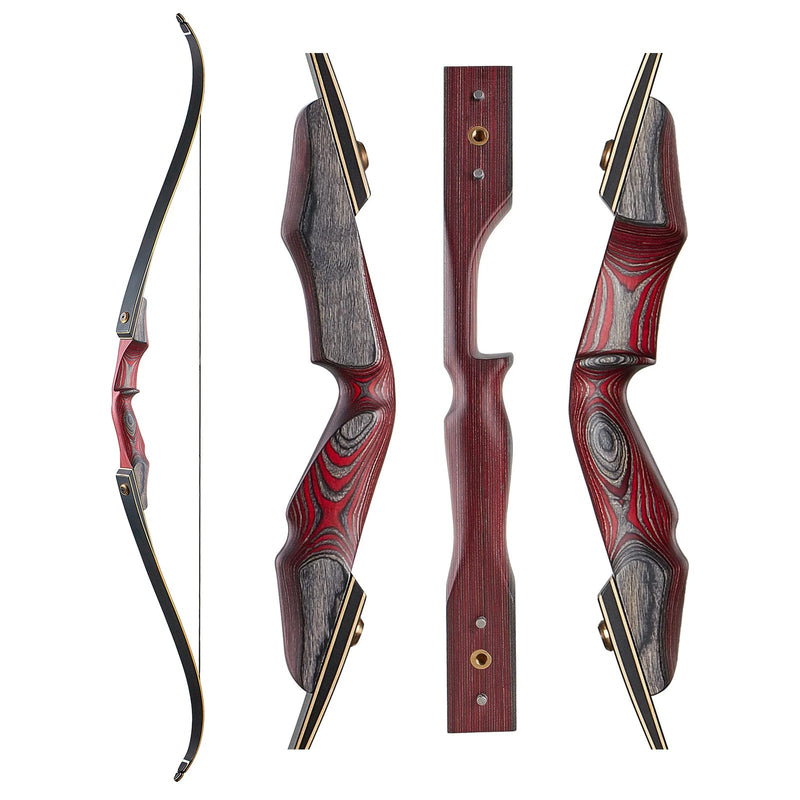 59 Inch Archery Takedown Recurve Bow Wood Laminated Right Hand Hunting Bow 50lbs